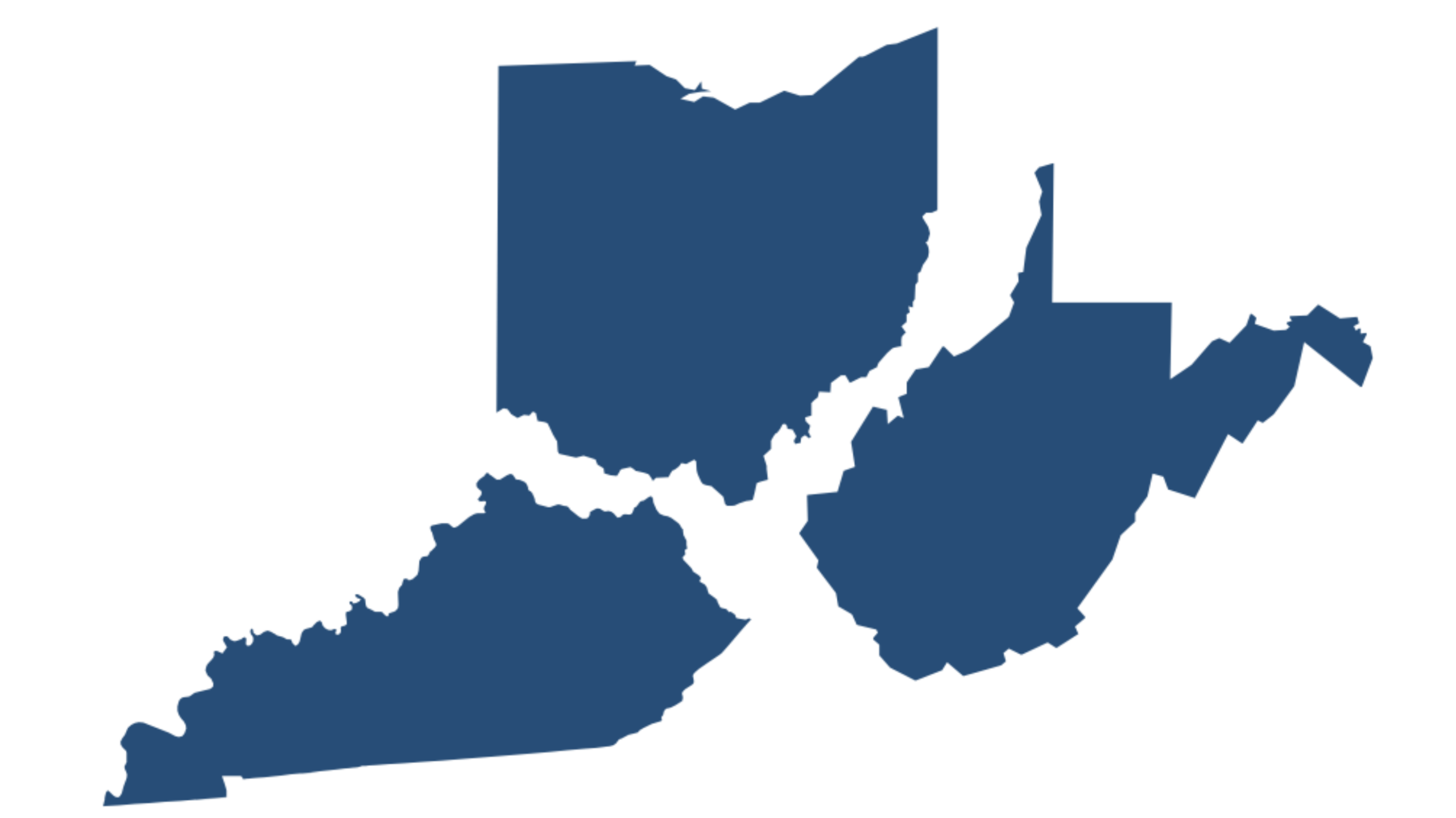 Kentucky, Ohio, and West Virginia service area map